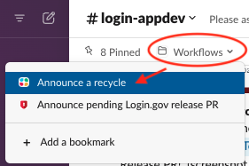 Announce recycle workflow